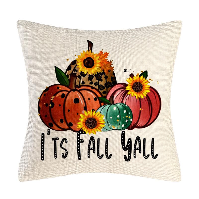 

Новая наволочка на подушку с цветной клеткой и тыквой на День Благодарения, осеннее украшение для дома, подушка для дивана 45 * 45Cm (excluding pillow core)