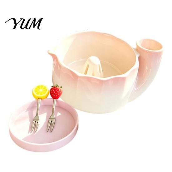 Automatic Tumble Cleaning Bowl Ceramic Berry Washing with Drainage Holes, Self Rinsing Swirl Multi-functional Salad Mixing Colander, Large Capacity