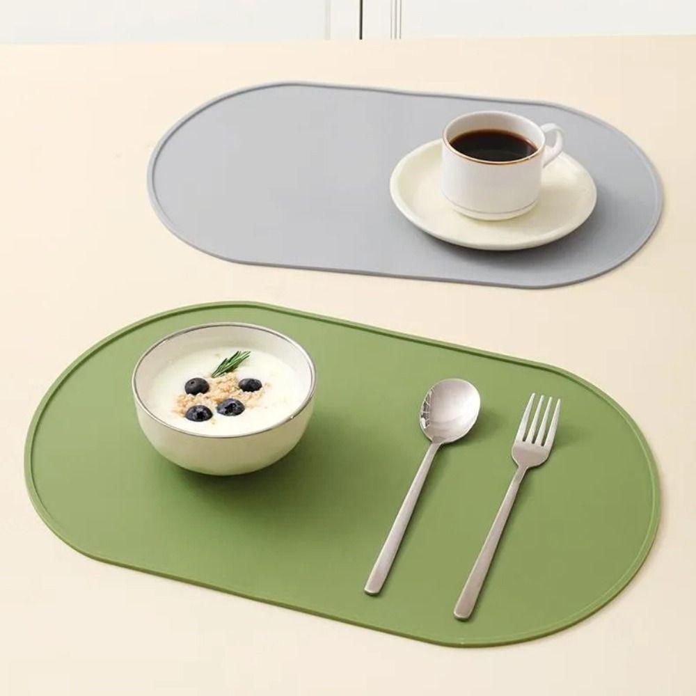 Solid Color Insulation Pad Food Grade Silicone Insulated Placemats Dining Mat Home