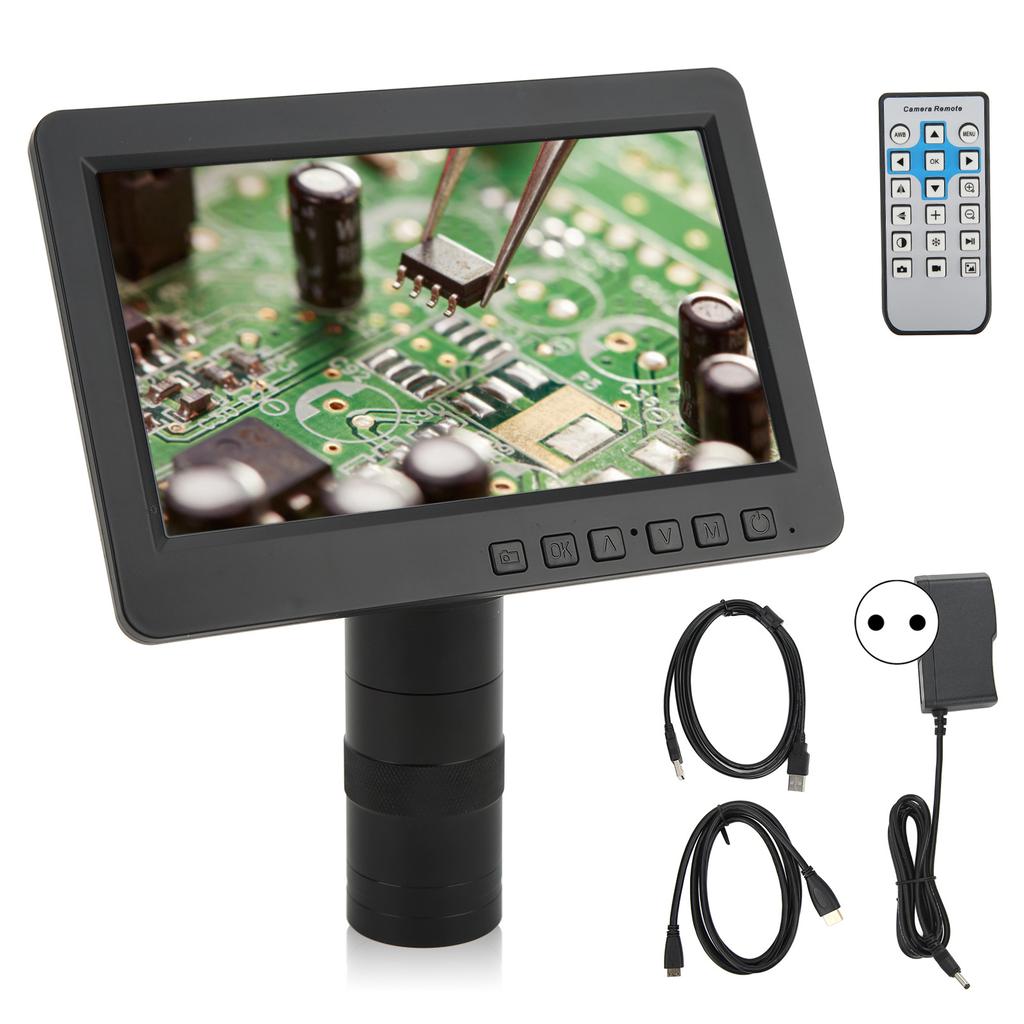 7in LCD HD Video Microscope with 150X C Bracket Camera Professional Maintenance Tool