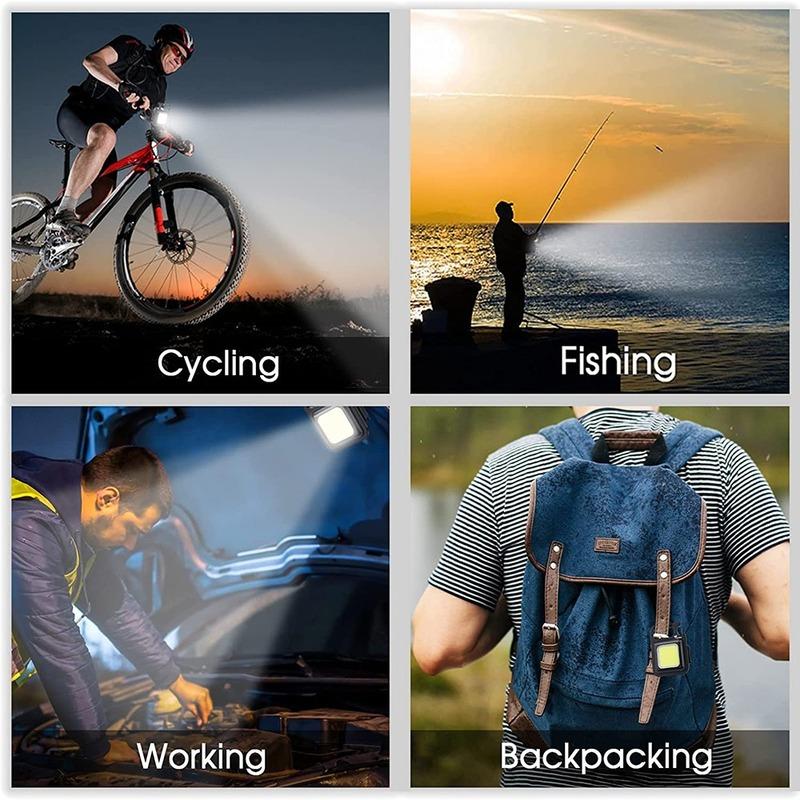 Mini LED Flashlight USB Rechargeable LED Light 4 Modes Keychain Work Light Small Pocket Light Corkscrew Emergency Work Lights