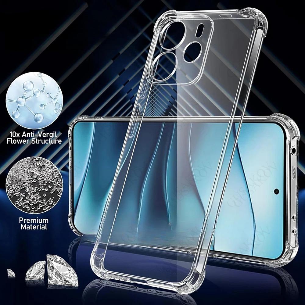 Four-corners Shockproof Silicone Case For Xiaomi Redmi Note 14 Soft Ultra Thin Cover Transparent Cover Shell For Note 14 Pro+