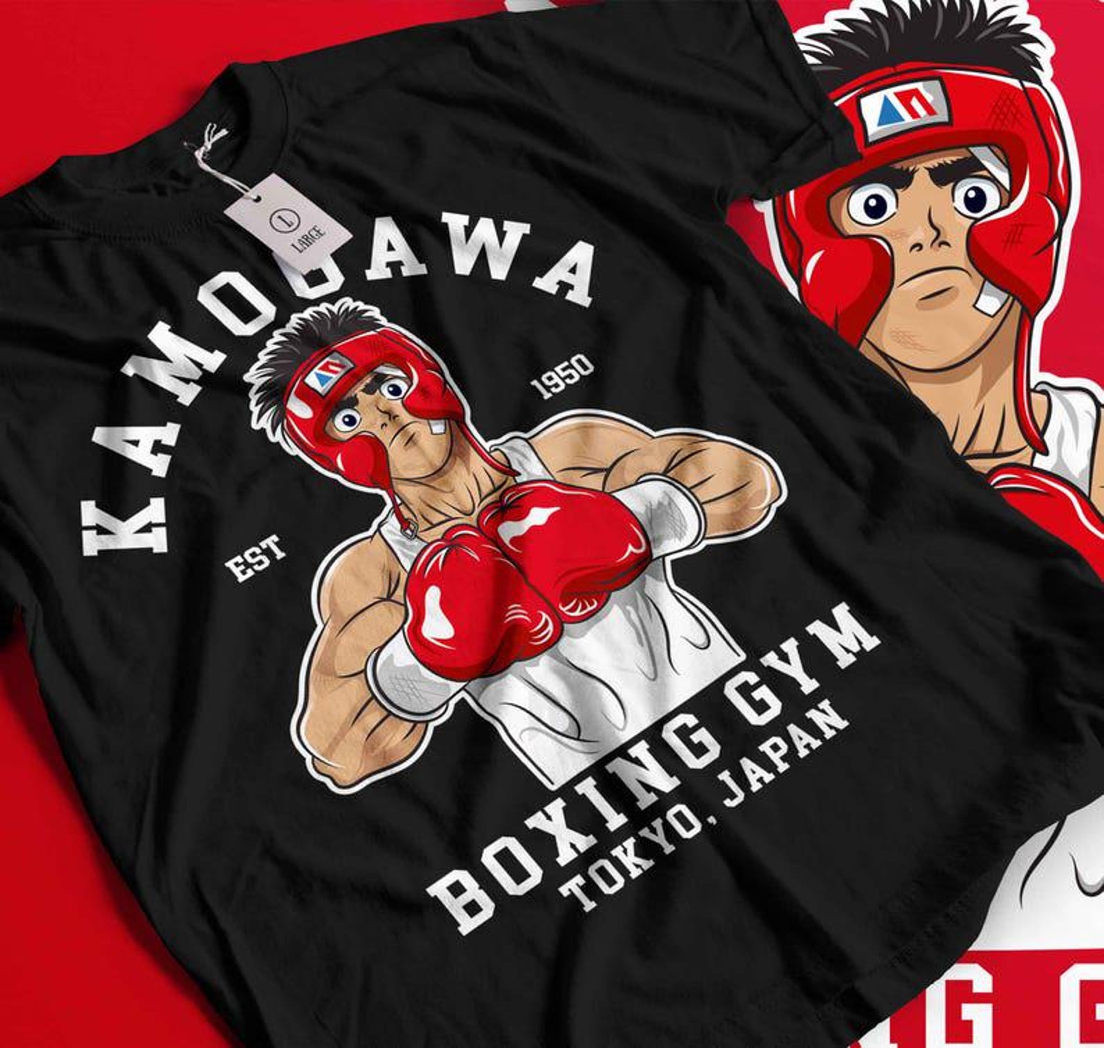 Manga T-Shirt, Sport 90s Anime Lovers, Boxing GYM Anime T-Shirt, Otaku Ropa, Graphic Anime Unisex Shirt 4XL
