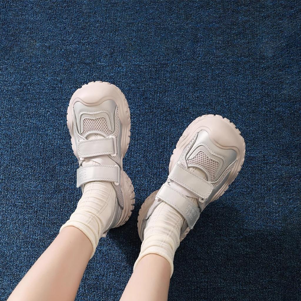 Summer new ugly cute sneakers women's 2025 spring and autumn platform sandals breathable casual net shoes Velcro hole shoes