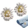 2PCS Pearl Flower Button Covers Decorative Shirt Button Cover Flower Cufflinks for Women Men,  Blouse Dress Shirt