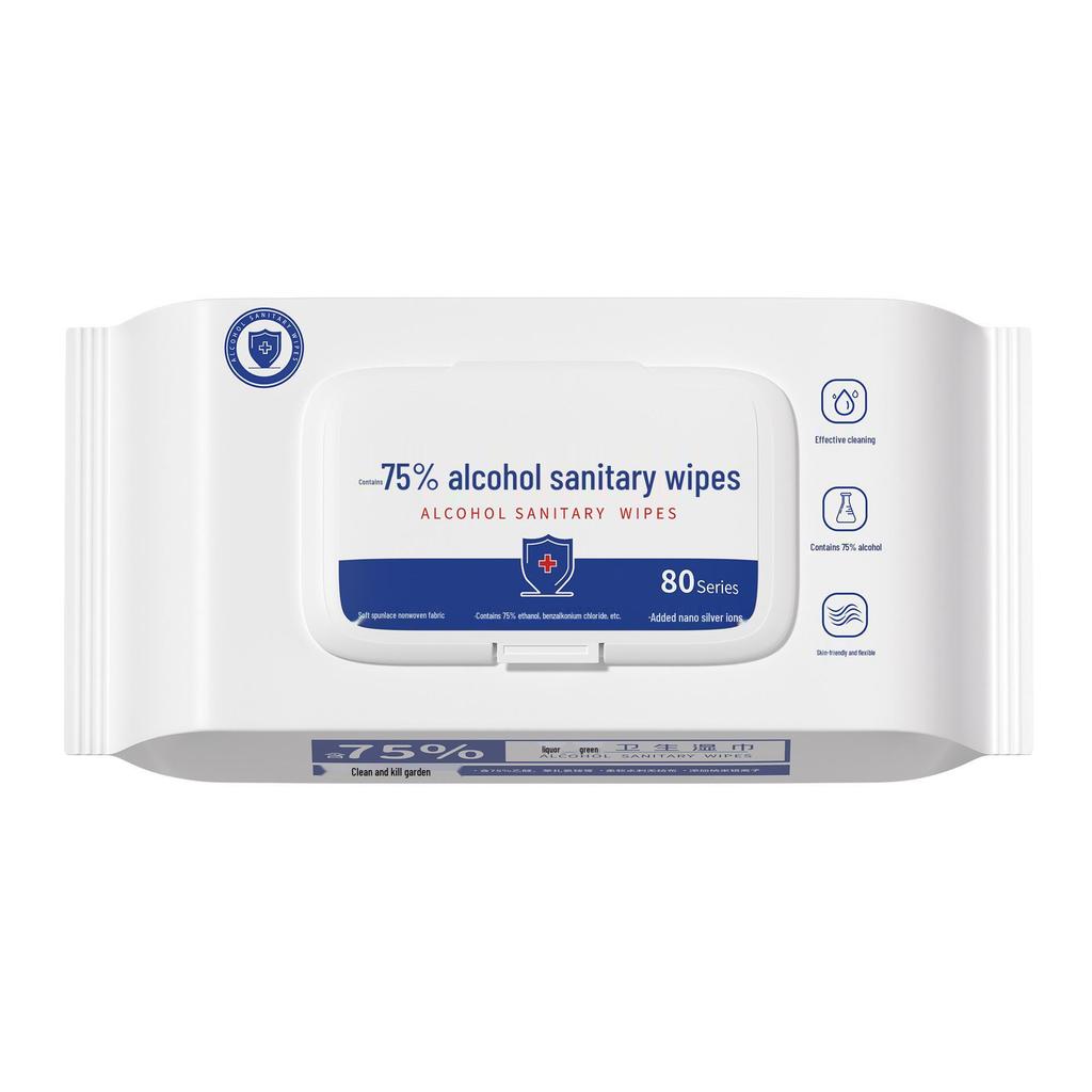 75% Alcohol Individually Packaged Disposable Cleaning Wipes - 80 Count