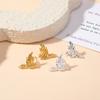 New Chinese retro bird stud earrings women's copper electroplating light luxury niche design earrings