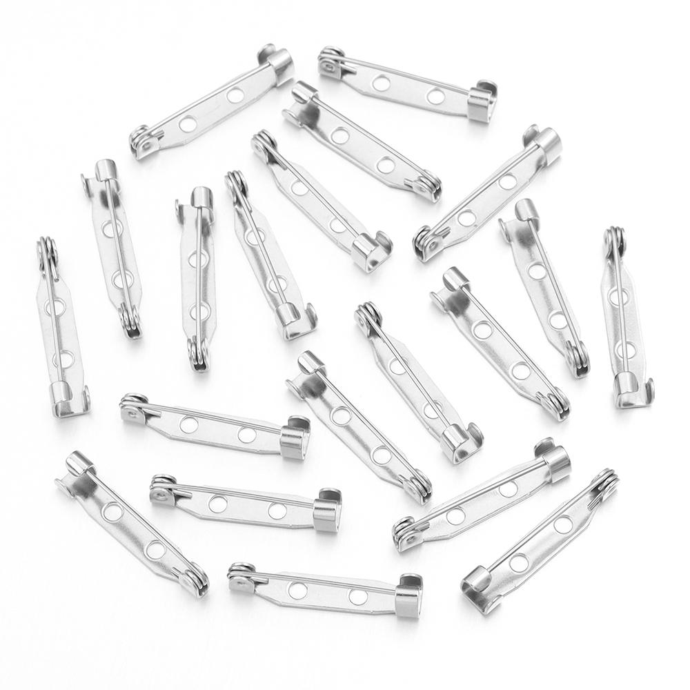 10/20pcs 17 19 25 32mm 316 Stainlesss Steel Brooch Clip Base Pins Safety Pins Brooch Settings Blank Base For DIY Jewelry Making