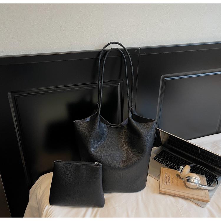 Minimalist style large bag women's 2025 new fashion retro tote bag large capacity casual commuting shoulder armpit bag