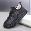 Men's Winter Waterproof Cotton Shoes with Fleece Lining - Thickened, Comfortable, Warm Snow Boots for Middle-Aged and Elderly.