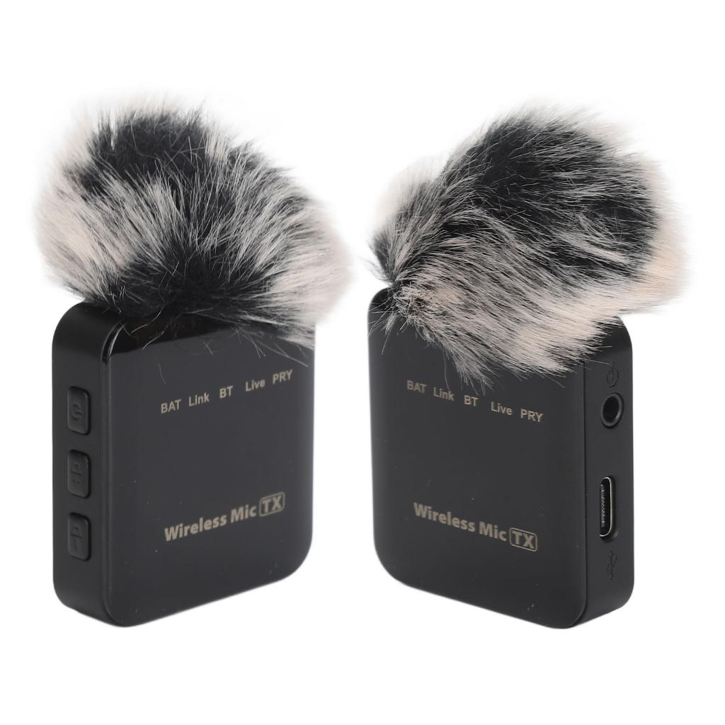 Dual Wireless Lavalier Microphone for Phone Laptop Computer Omnidirectional Lapel Microphone for Video Recording