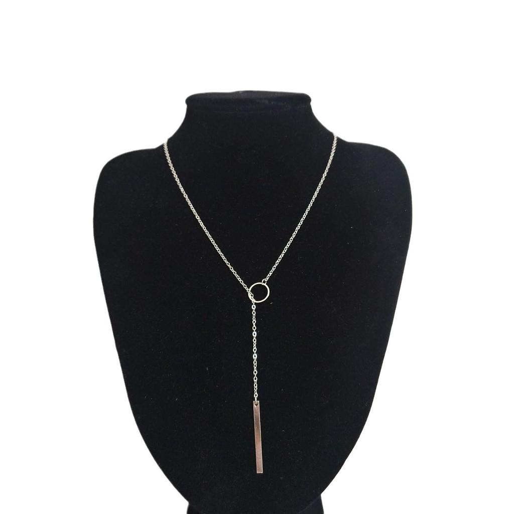 Fashion Punk Women's Alloy Geometric Circle and Bar Pendant Necklace