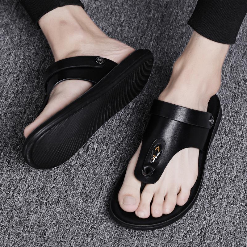 New summer sandals personalized flip-flops outdoor dual-purpose leather cool slippers