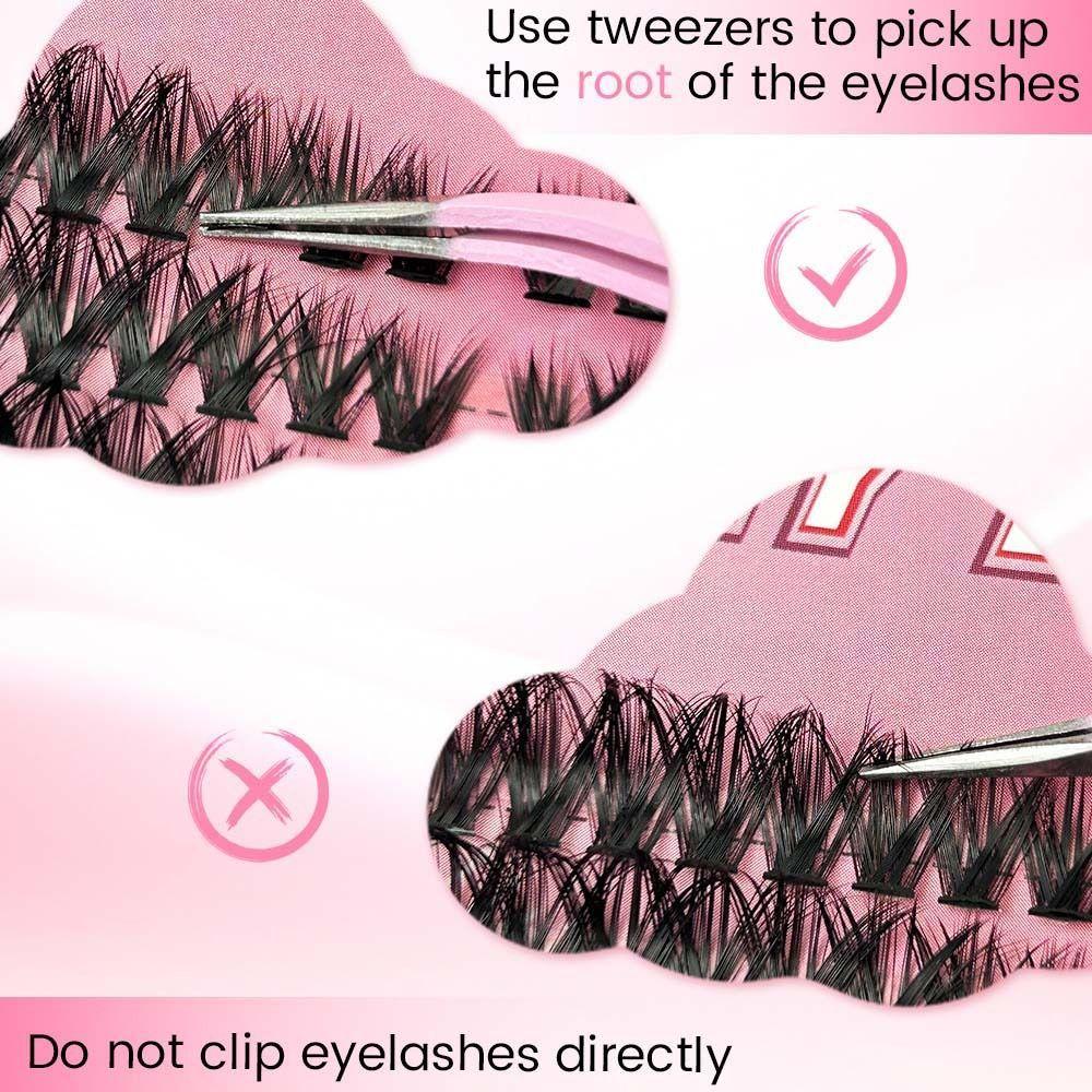 DIY Individual Cluster Eyelashes Segmented Eyelashes Bundles  Eyelash Extension
