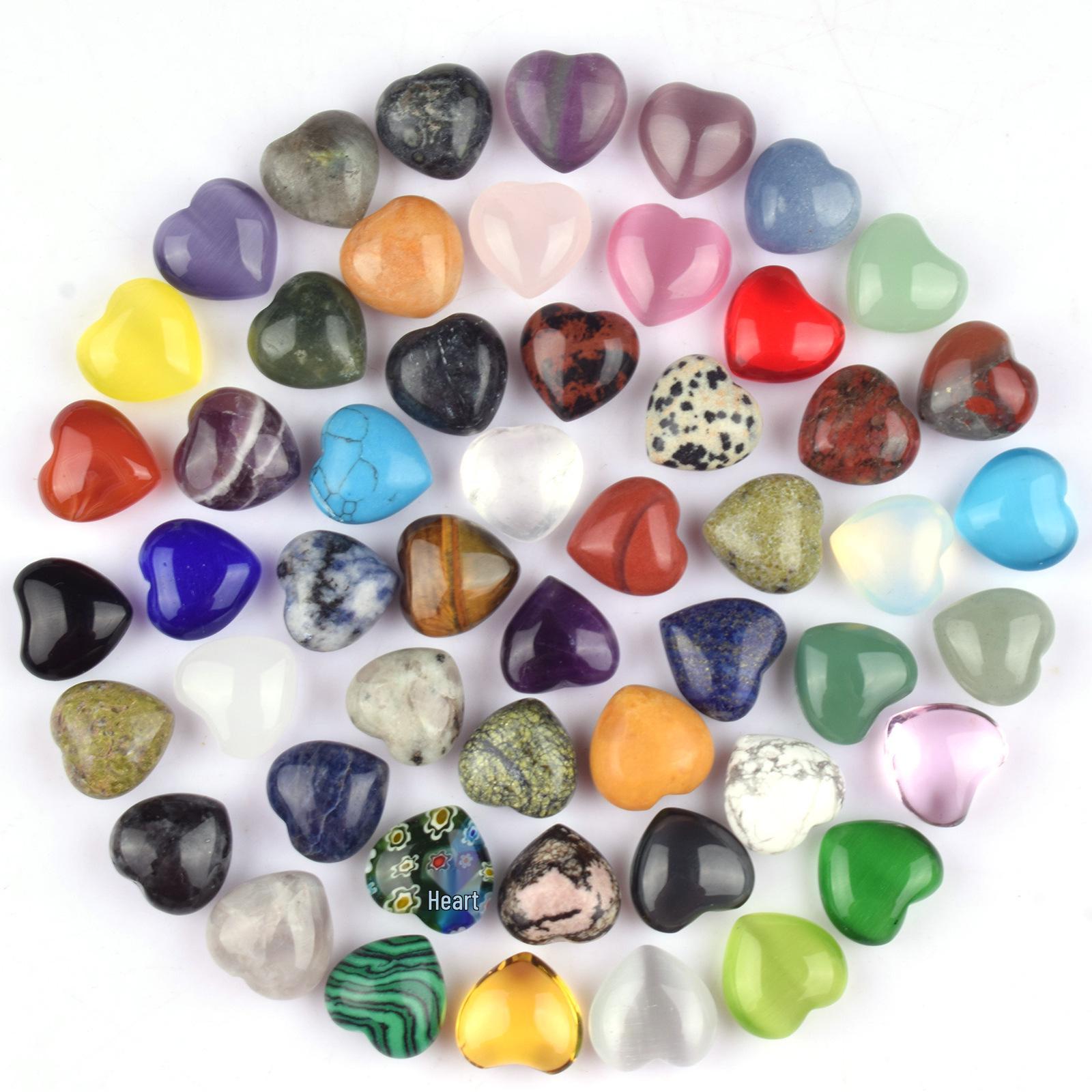 Cross Natural Stone Crystal Heart 15-70mm Healing White Crystal Ornament