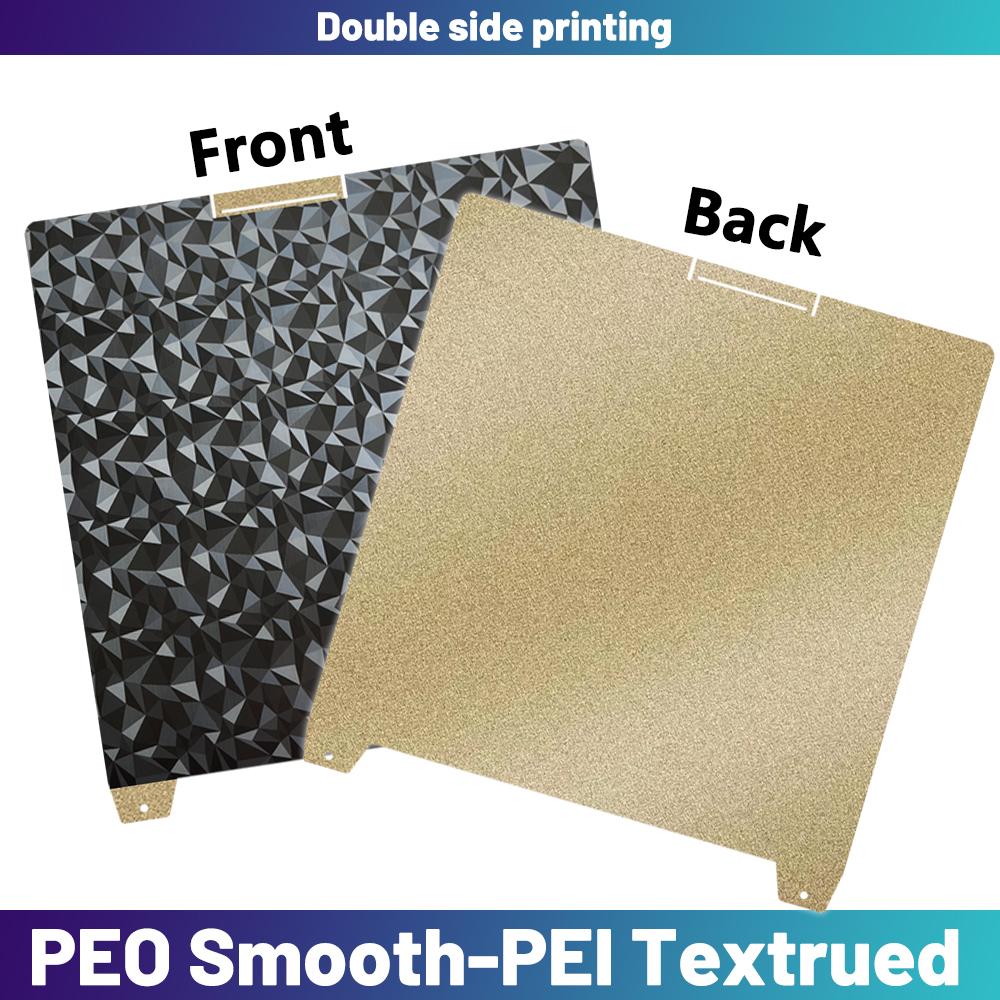 K2 Plus Dual Textured Smooth PEO PET PEY PEI Build Plate for Creality K2 Plus Spring Steel Buildplate 370x370mm High Temperature