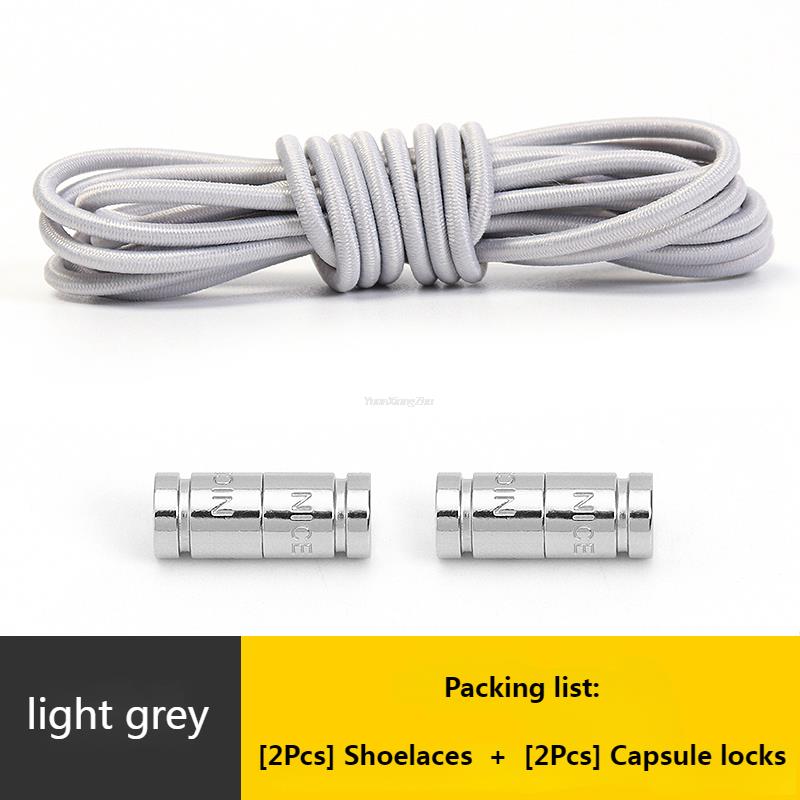 No Tie Shoe Laces Round Capsule Metal lock Elastic Shoelaces For Sneakers easy installation Lazy Shoes Lace Accessories