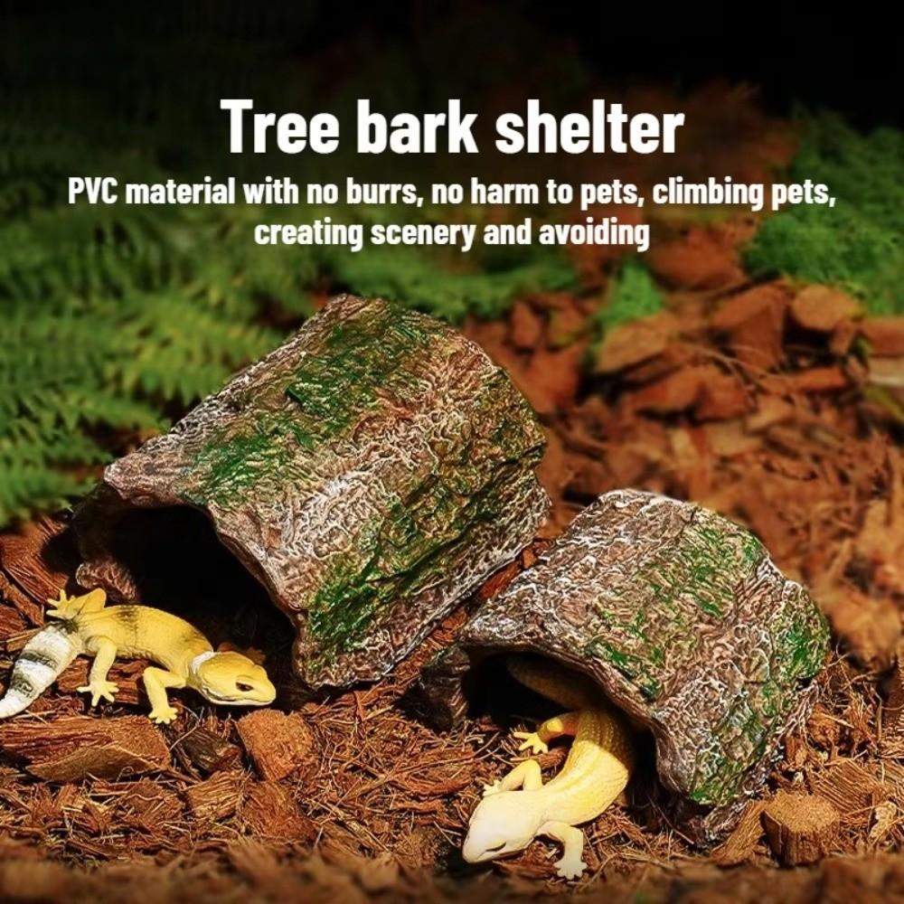 Simulation Tree Hole Shelter Hollow Reptile Cave Unique Lizard Hideaway Shelter  Aquarium