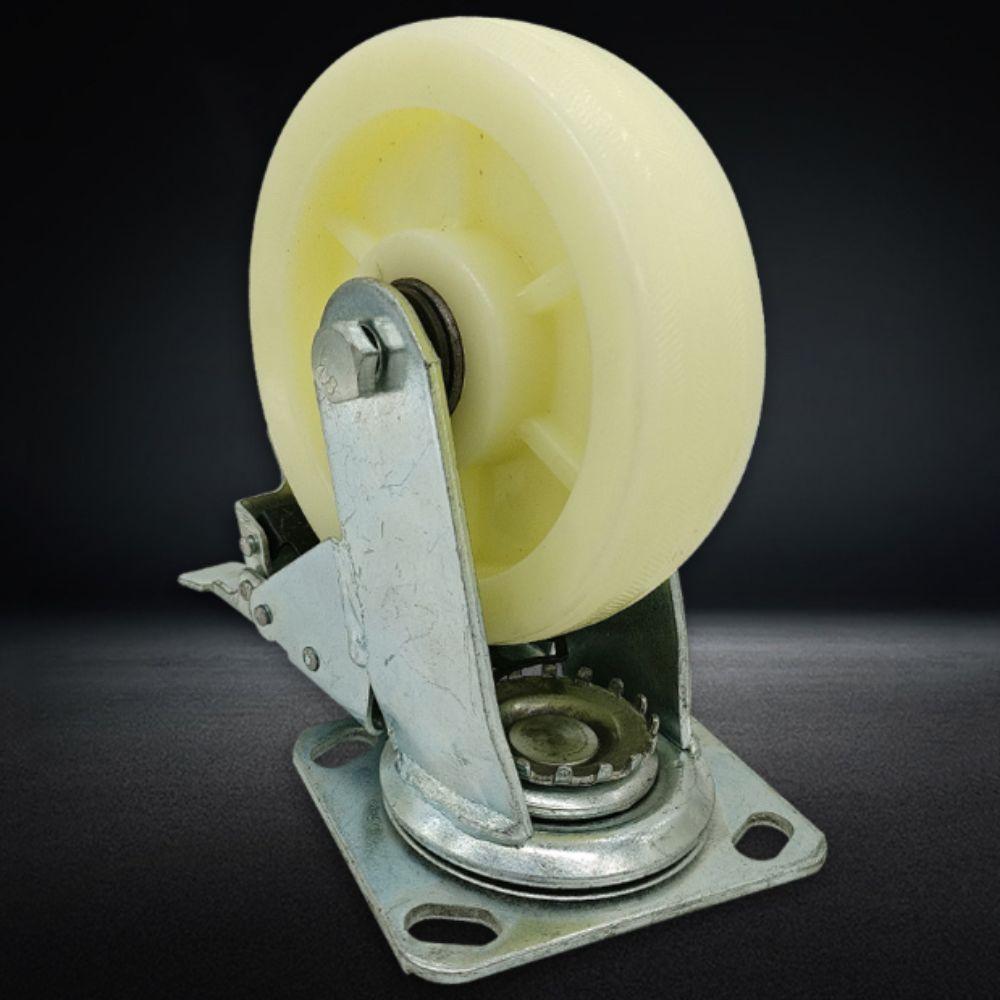 Soft Rubber Heavy Duty Casters High Load Bearing Furniture Wheel White Nylon Universal Wheel  Chair