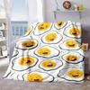 2026 New Arrivals GYROHOME 71 Double-Sided Fried Eggs Blanket Whimsical Cartoon Egg Faces with Smiling And Surprised Expressions, Soft Flannel All-Sea
