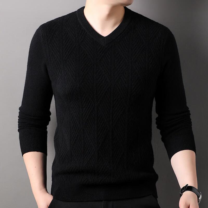 

Hengyuanxiang Men s V-Neck Wool Blend Pullover Sweater 2XL