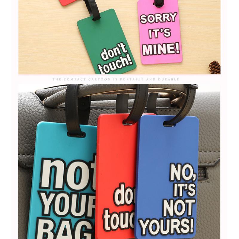 Novelty Strong Luggage Tag Silicone Letter Suitcase Name Address ID Tag Holiday