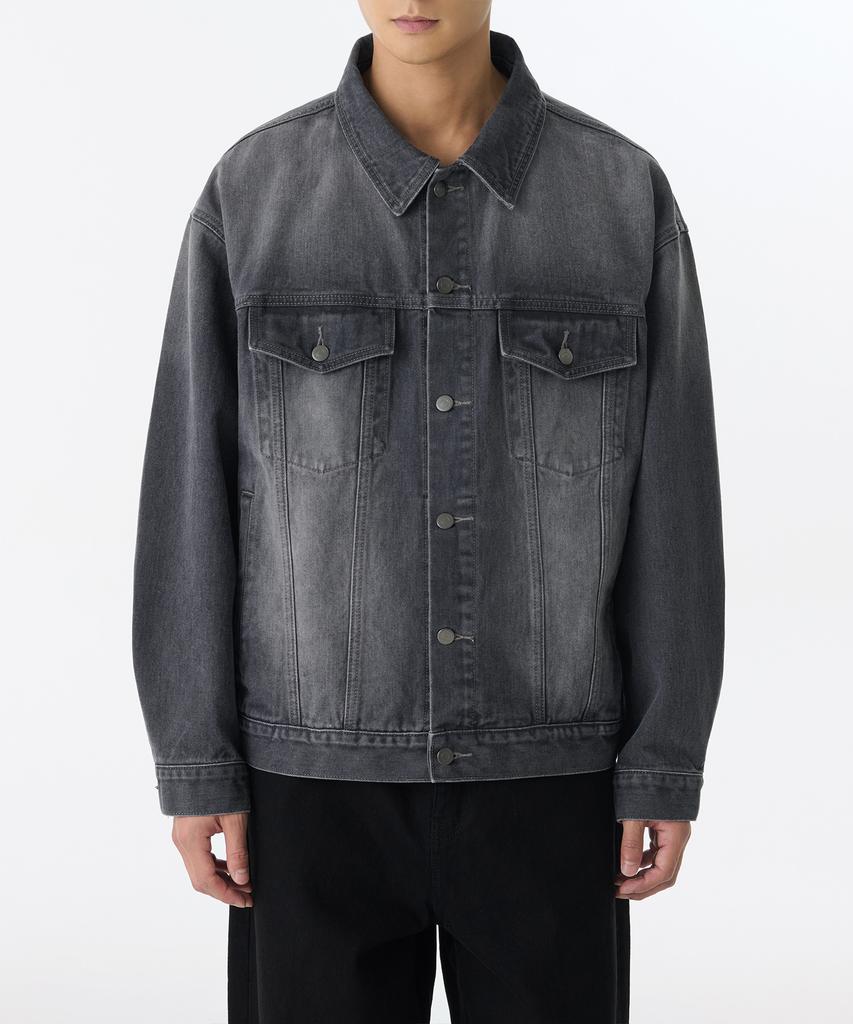 Musinsa Standard Pigment Oversized Denim Trucker Jacket [Charcoal Grey]