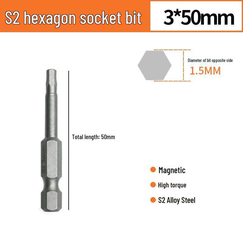 Sechskant S2 Magnetischer Pneumatischer Elektrischer Schraubendreher Bit-Satz mit Verlängerten Bits
