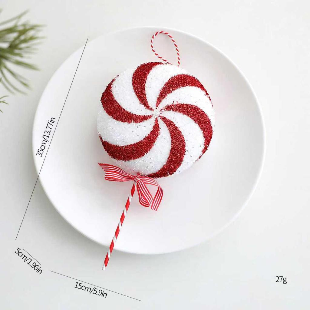 Red & White Candy Cane Ornaments, Christmas Balls, and Decorations Set