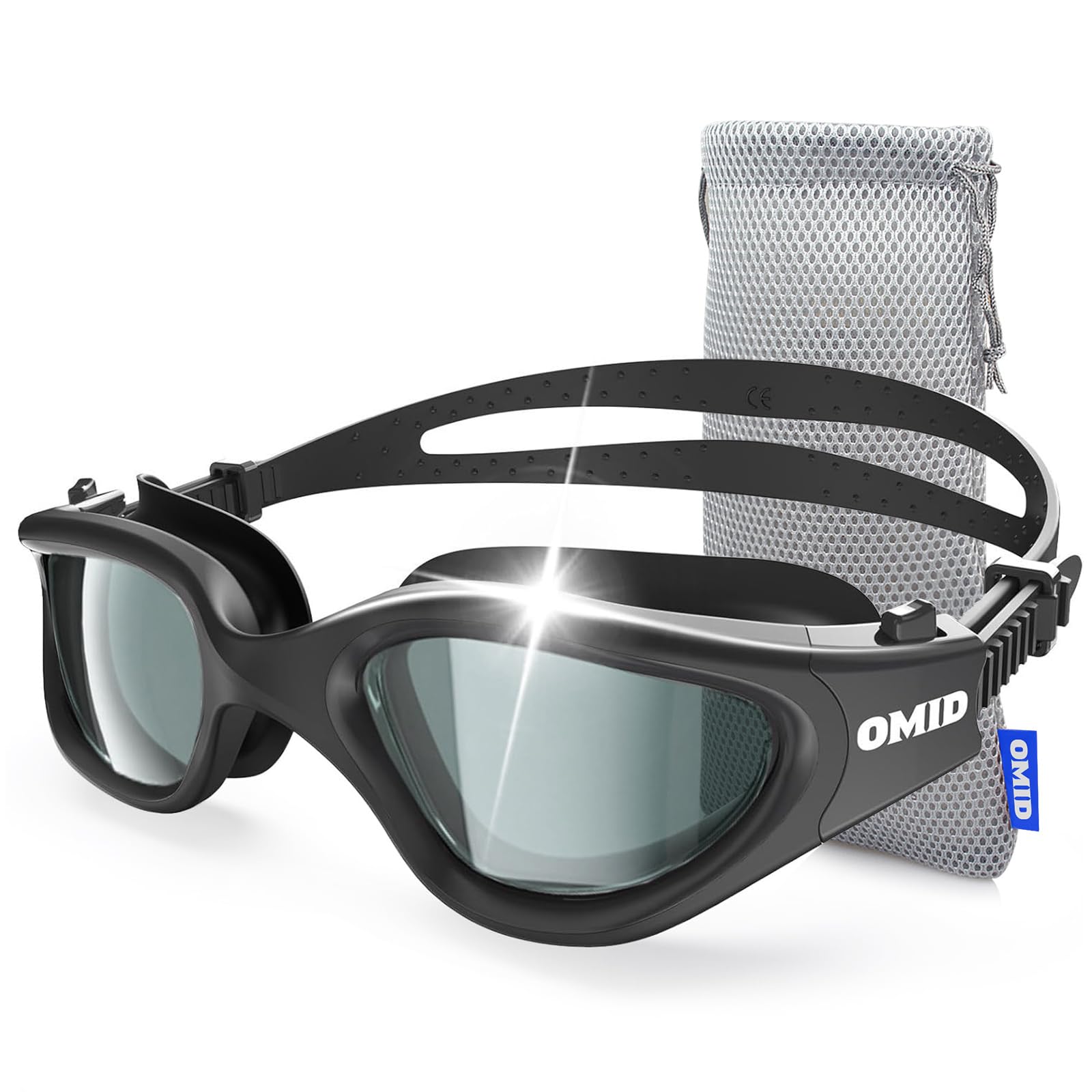 

OMID Swim Удобные поляризованные очки для плавания для взрослых, Анти-туман белый