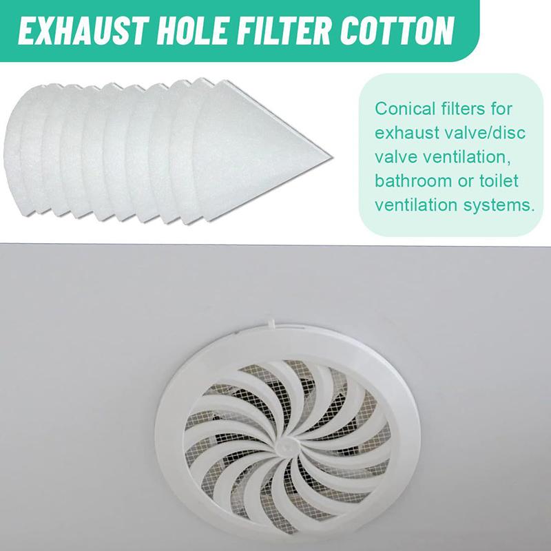 5/10Pcs Conical Exhaust Valve Filter Set - Exhaust Valve Ventilation System Filter Conical Exhaust Valve Filter Cotton