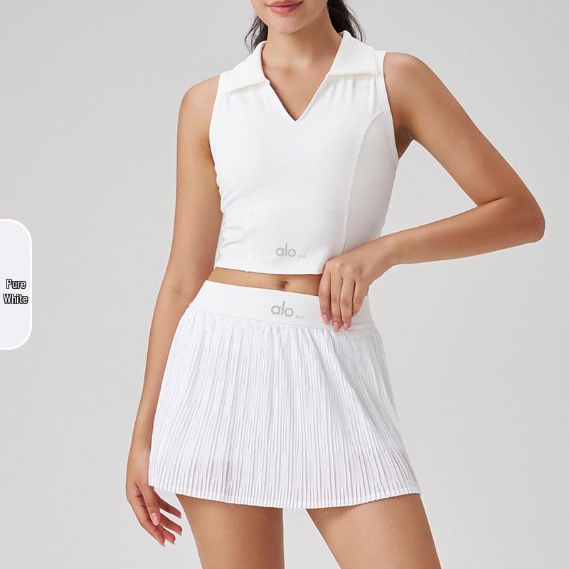 Alo Sco Grenzüberschreitender Schmal geschnittener Antibakterieller Golfrock & Tennisrock mit Anti-Exposure Yoga-Shorts.