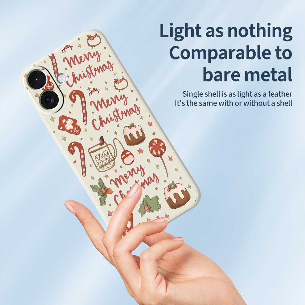 For iPhone 17 Case Christmas Snowman Pattern Printing Straight Edge TPU Phone Back Cover