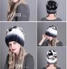 Colorful Rex Rabbit Fur Knitted Women's Warm Winter Hat