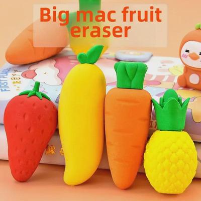 Großer Obst-Radiergummi - Perfekter Preis oder Geschenk für Kindergarten- und Grundschüler, Anti-Verlust-Design