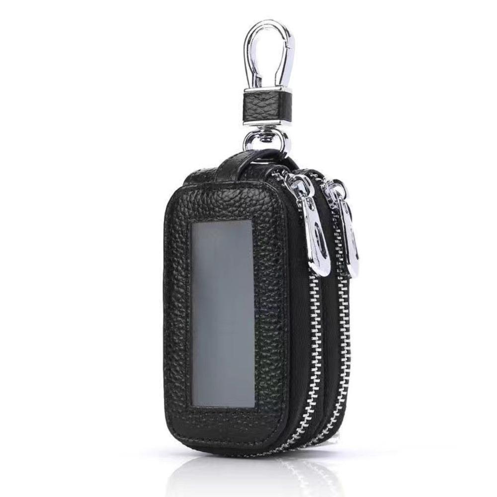Double-layer Car Key Bag Genuine Leather Keys Wallet Practical Key Case Keychain holder Home