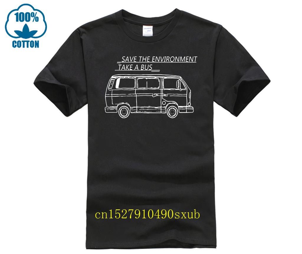 Casual T Shirts Save The Environunisext Take A Bus Bus Crew Neck Short Sleeve T Shirt Funny Price Unisexs Humorous
