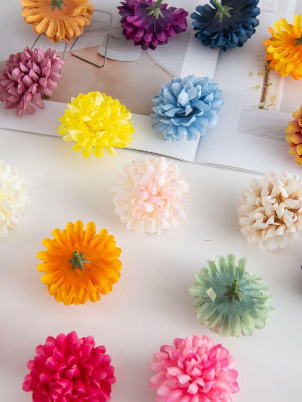 

50/100 шт. Искусственный цветочный шар Хризантема Дом Комната Свадебный Венок Украшение На Открытом Воздухе Свадебный Сделай Сам Аксессуары для Подарочной Коробки Дешево 50 pcs