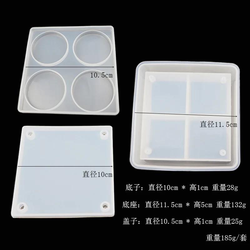 Multi-layer Stacked Square Storage Box Crystal Clear Epoxy Resin Mold Silicone Mirror Jewelry Box DIY Material Packaging