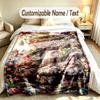 Gnome Theme Custom Blanket Personalized Name & Text Customized Soft Warm Throw Blanket Home Decor