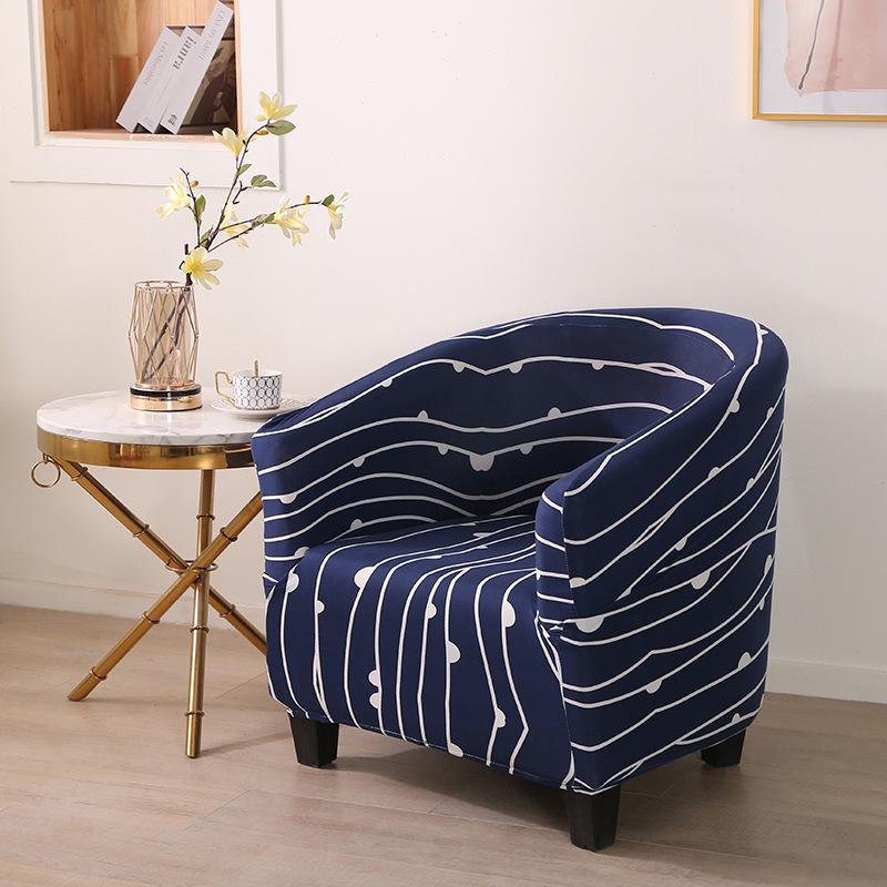 Elastic Printed Semi-Circular Sofa & Chair Cover for Cafes & Hotels