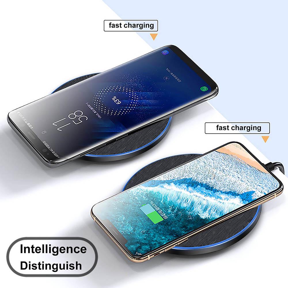 30W Ultra-Thin Aluminum Wireless Charger - 15W Fast Charging Fabric Texture
