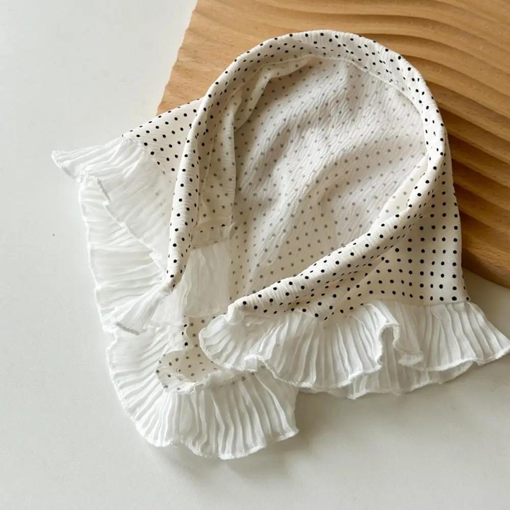 Girl's Hair Accessories Woven Hair Scarf Plaid Lace Retro Travel Photo Headband Women Headwarp Bandana Hair Band Y2K Hair Hoop