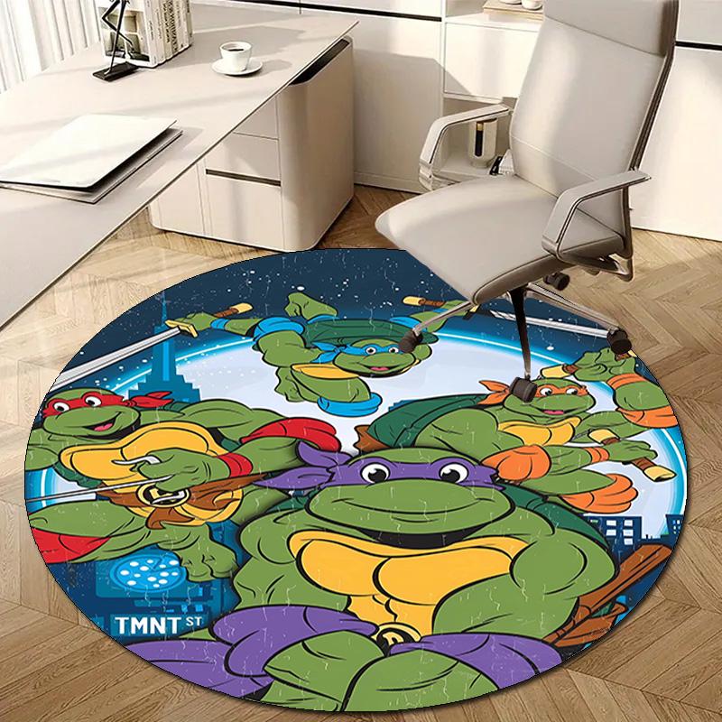1pc Teenage Mutant Ninja Turtles Design Printed Area Round Carpet for Bedroom Living Room Home Decor Rugs Mat Non Slip Mat Rug for Bedside
