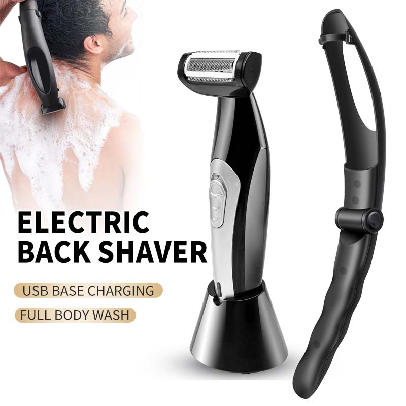 Adjustable Extreme Reach Detachable Stretchable Handle Electric Back and Body Trimmer Ceramic Blade Back Shaver for Men
