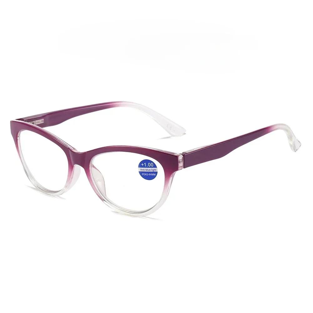 Anti Blue Light Eyeglasses Vintage Cat Eye Pc Clear Lens Presbyopia Glasses Fashion Progressive Color Reading Glasses for Women