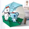 1pc Outdoor Umbrella with BT21 Characters - Automatic Opening/Closing, Portable 3-Fold Design, 8-Rib Iron Frame, Perfect Gift for Fans, Travelers