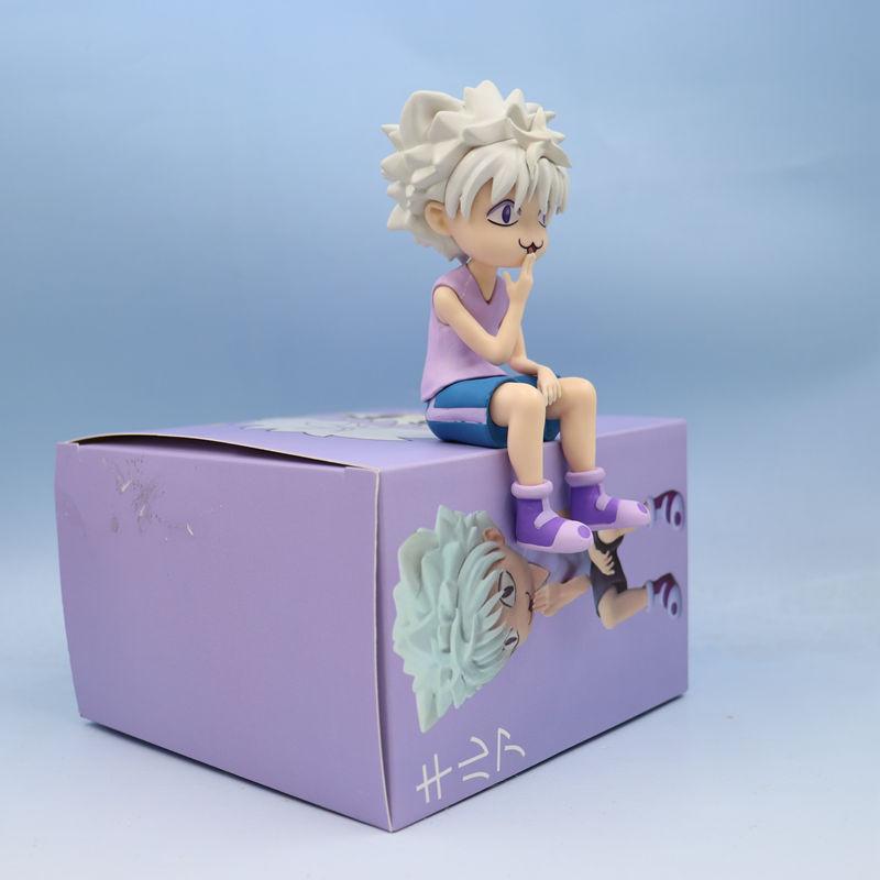 11cm HUNTER X HUNTER Anime Figure Killua Zoldyck Cute Cat Model Cartoon Peripheral Desktop Decoration Collect Gifts Doll Toy