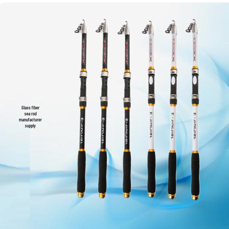 Black & White Fiberglass Sea Fishing Casting Rod - Short Section Spinning for Long-Distance 1.8m