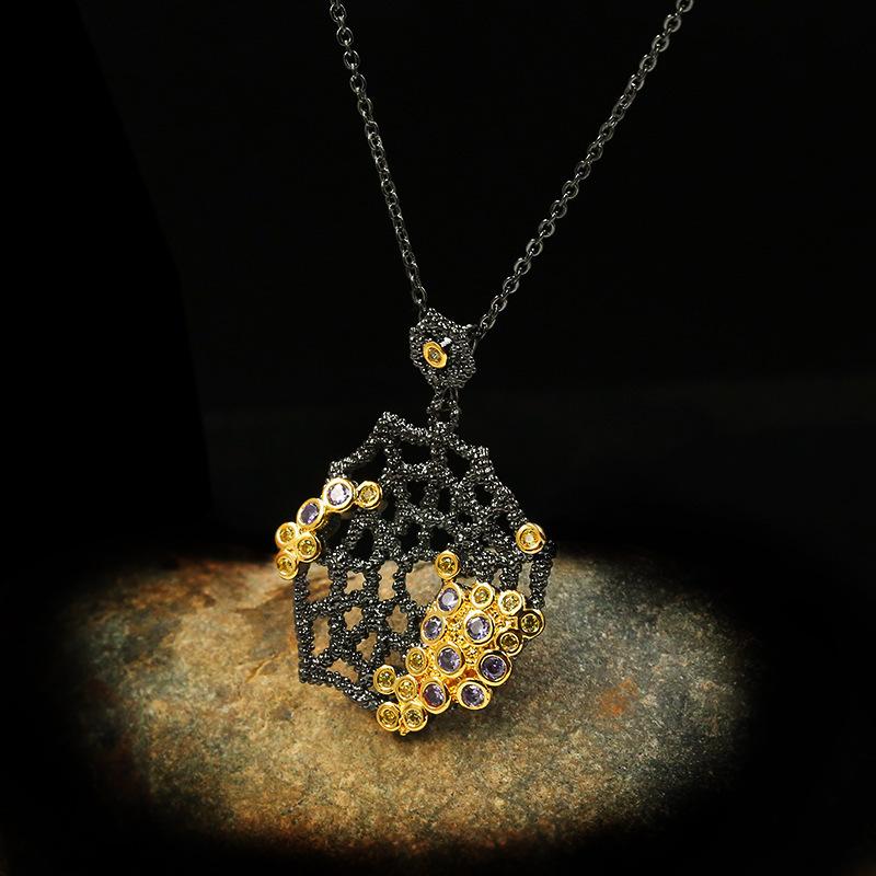 Schwarz-Gold Zweifarbige Halskette Böhmischer Ethnischer Stil Boutique Guangdong Silber